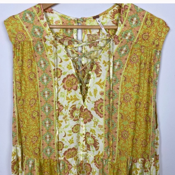 Free People Hanalei Bay Maxi Boho Lace Up Dress - Picture 8 of 10